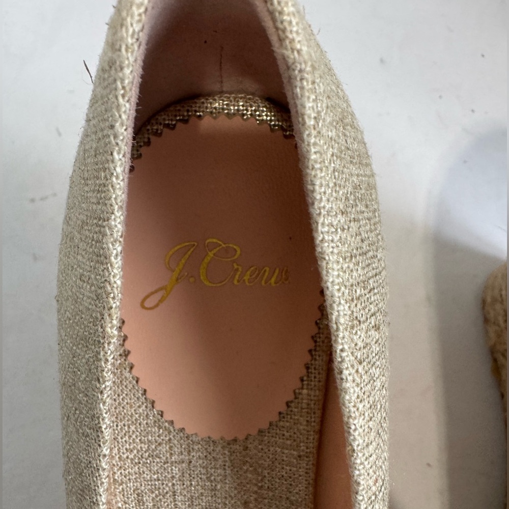 NWOT J. Crew Seville espadrille wedges in metallic canvas. Size 5.5 - Picture 11 of 16